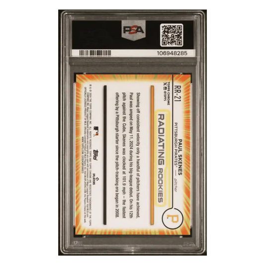Paul Skenes PSA 10 2024 Topps Chrome Radiating Rookies Card #RR21
