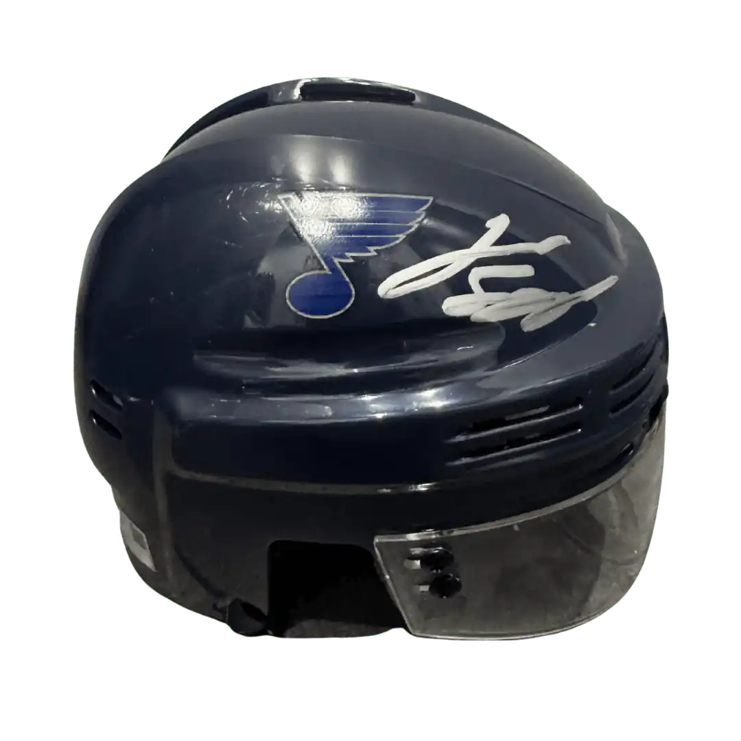 Jimmy Snuggerud St Louis Blues Autographed Mini Replica Blue Helmet - Fanatics COA
