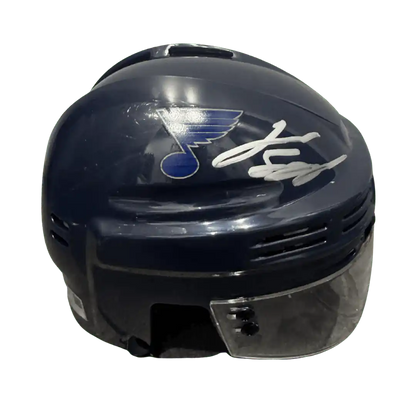 Jimmy Snuggerud St Louis Blues Autographed Mini Replica Blue Helmet - Fanatics COA