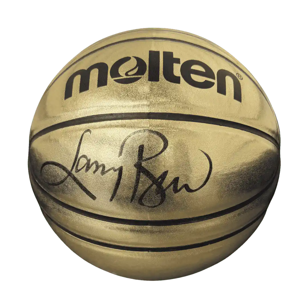 Larry Bird Boston Celtics Autographed Gold Molten Basketball - JSA COA