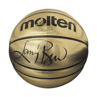 Larry Bird Boston Celtics Autographed Gold Molten Basketball - JSA COA