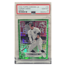 Aaron Judge PSA 10 2022 Topps Chrome Logofractor Edition Green #d/ 99 Card #35