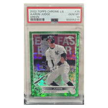 Aaron Judge PSA 10 2022 Topps Chrome Logofractor Edition Green #d/ 99 Card #35