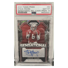 Steve Young PSA 10 2020 Panini Prizm Sensational Signatures Camo Prizm #d/ 5 Card #50