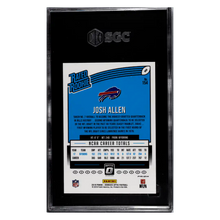 Josh Allen SGC 10 2018 Bowman Donruss Optic Red & Yellow Rated Rookie Card #154