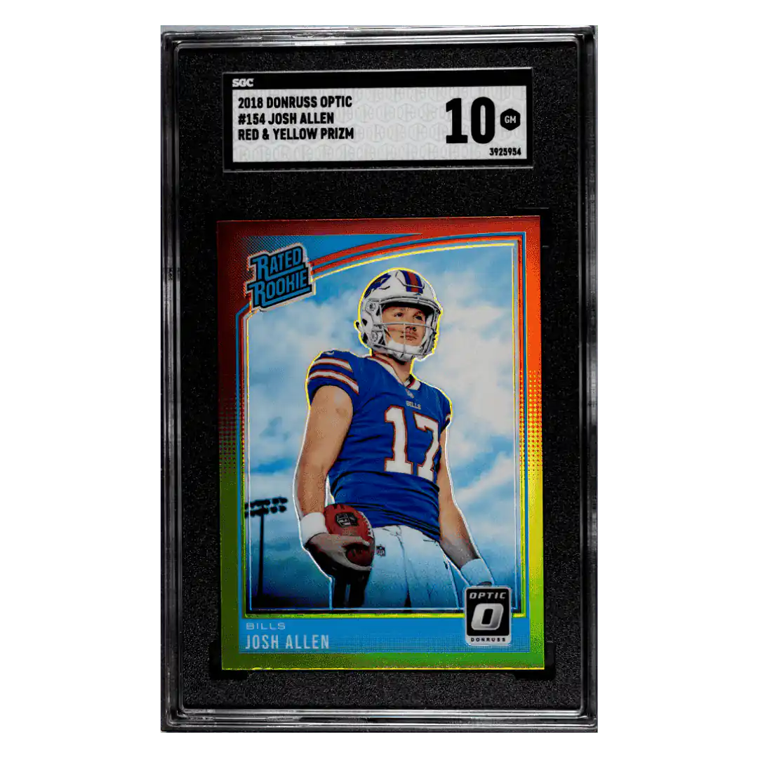 Josh Allen SGC 10 2018 Bowman Donruss Optic Red & Yellow Rated Rookie Card #154