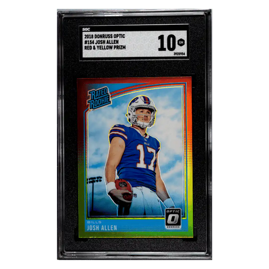 Josh Allen SGC 10 2018 Bowman Donruss Optic Red & Yellow Rated Rookie Card #154