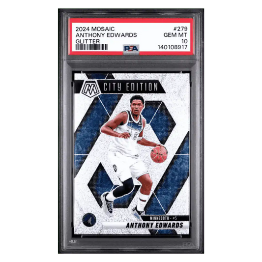 Anthony Edwards PSA 10 2024 Panini Mosaic City Edition Glitter Card #279