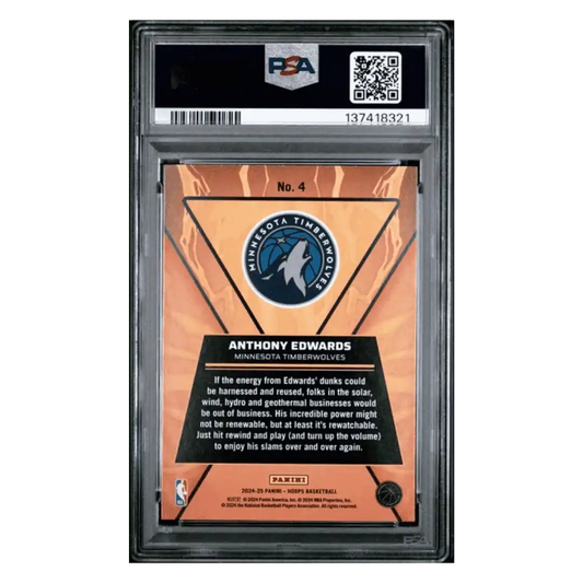 Anthony Edwards PSA 9 2024 Panini NBA Hoops High Voltage Card #4