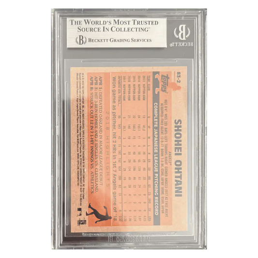 Shohei Ohtani BGS 9 2018 Topps Update '83 Topps Card #832