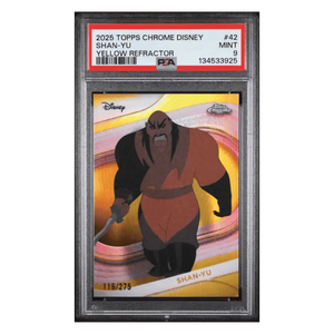 Shan-Yu PSA 9 2025 Topps Chrome Disney Yellow Refractor #d/275 Card #42