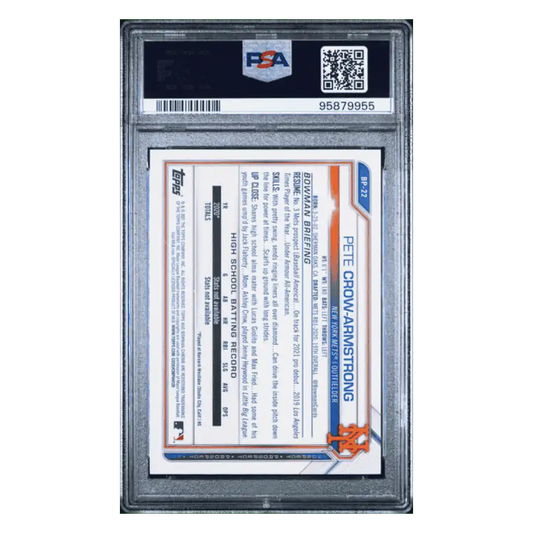 Pete Crow-Armstrong PSA 8 2021 Bowman Paper Prospects Green #d /99 Card #BP22