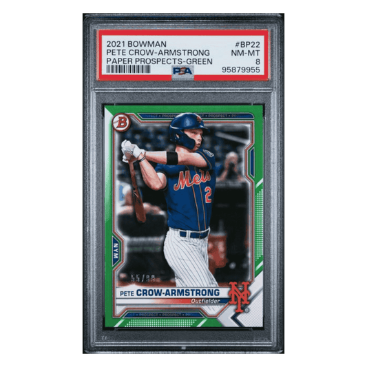 Pete Crow-Armstrong PSA 8 2021 Bowman Paper Prospects Green #d /99 Card #BP22