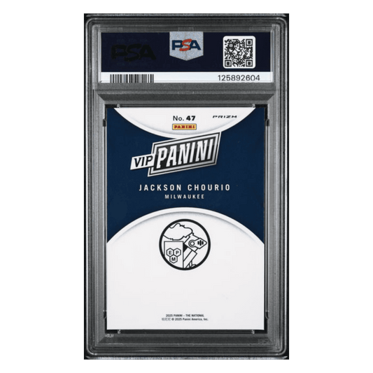 Jackson Chourio PSA 10 2025 Panini National Sports Collectors Convention VIP Gold Card #47