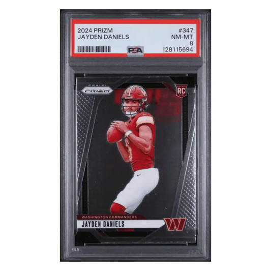 Jayden Daniels PSA 8 2024 Panini Prizm Rookie RC Card #347