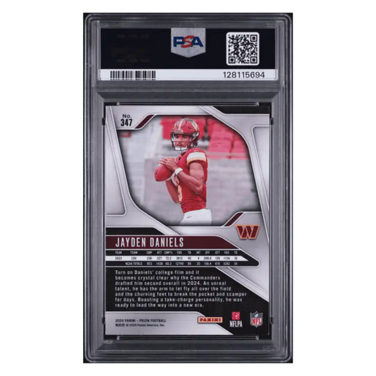 Jayden Daniels PSA 8 2024 Panini Prizm Rookie RC Card #347
