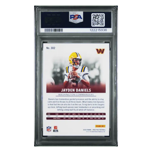 Jayden Daniels PSA 10 2024 Panini Prestige Rookie RC Card #302