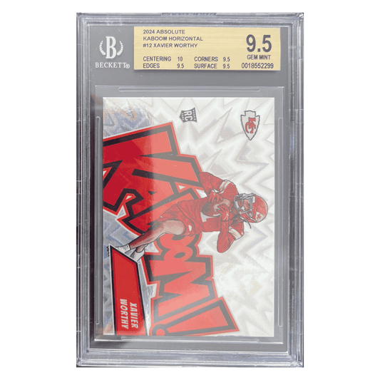 Xavier Worthy BGS 9.5 2024 Panini Absolute Kaboom! Horizontal Rookie RC Card #12