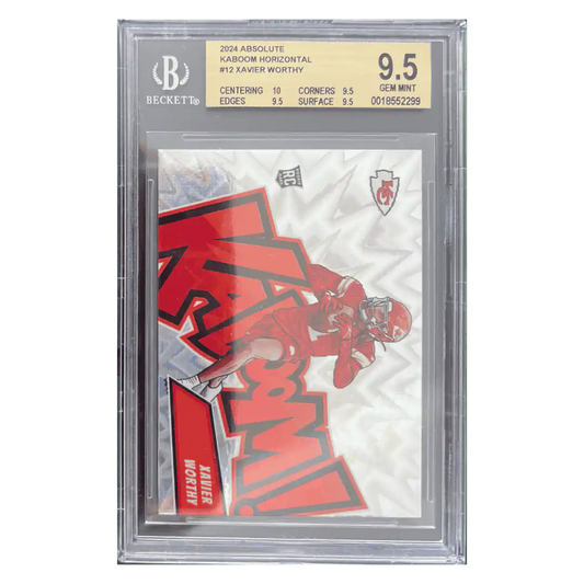 Xavier Worthy BGS 9.5 2024 Panini Absolute Kaboom! Horizontal Rookie RC Card #12