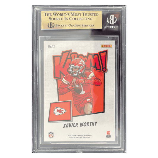 Xavier Worthy BGS 9.5 2024 Panini Absolute Kaboom! Horizontal Rookie RC Card #12