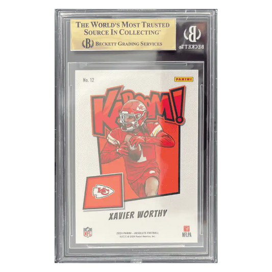 Xavier Worthy BGS 9.5 2024 Panini Absolute Kaboom! Horizontal Rookie RC Card #12