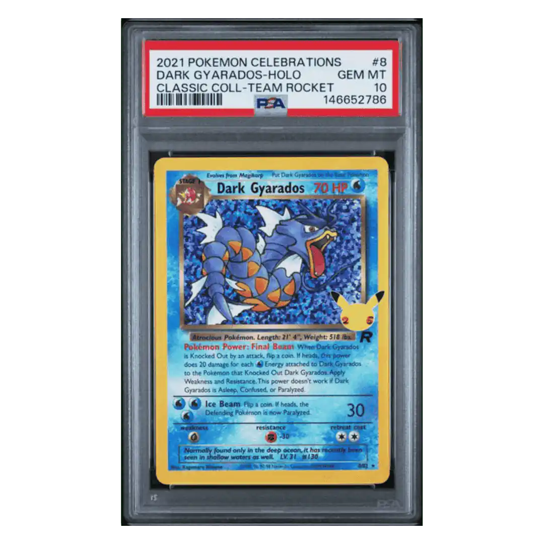 Dark Gyarados Holo PSA 10 2021 Pokemon Celebrations Classic Collection Team Rocket Card #8