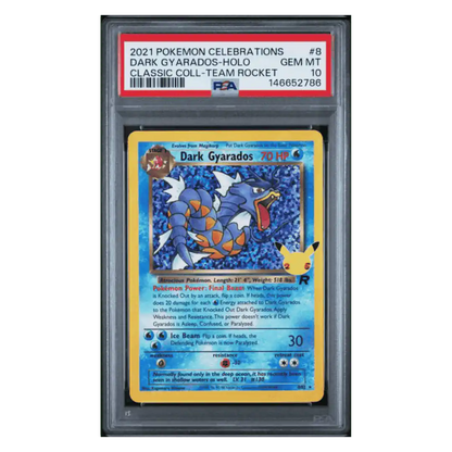 Dark Gyarados Holo PSA 10 2021 Pokemon Celebrations Classic Collection Team Rocket Card #8