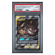 Gengar & Mimikyu GX PSA 6 2019 Pokemon Sun & Moon Team Up Full Art Card #165