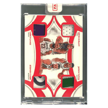 LeBron James, Steph Curry, Jayson Tatum & Kevin Durant 2024 Panini Flawless Quad Patches Game Used #15/ 15 Card #QP-GLD