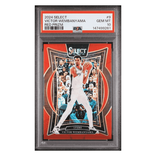 Victor Wembanyama PSA 10 2024 Panini Select Red Prizm #d/ 199 Card #9
