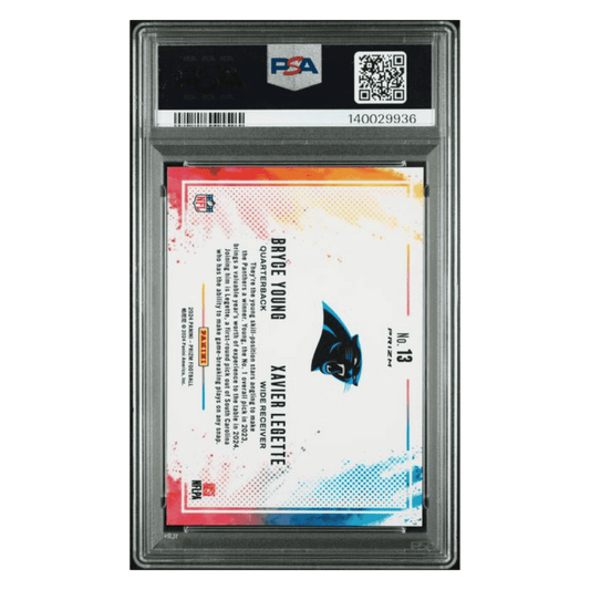 Bryce Young & Xavier Legette PSA 10 2024 Panini Prizm Color Blast Duals Rookie RC Case Hit Card #13