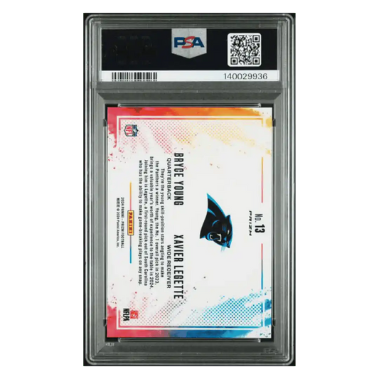 Bryce Young & Xavier Legette PSA 10 2024 Panini Prizm Color Blast Duals Rookie RC Case Hit Card #13