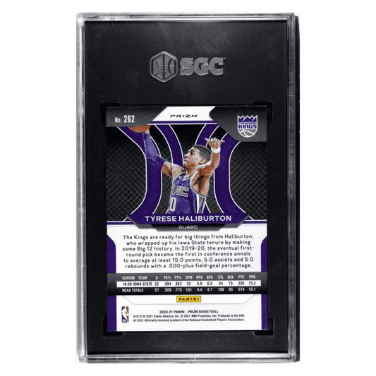 Tyrese Haliburton SGC 9.5 2020-21 Panini Prizm Green Prizm Rookie RC Card #262