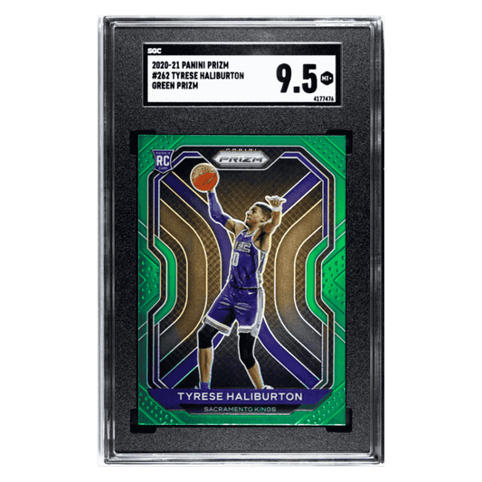 Tyrese Haliburton SGC 9.5 2020-21 Panini Prizm Green Prizm Rookie RC Card #262