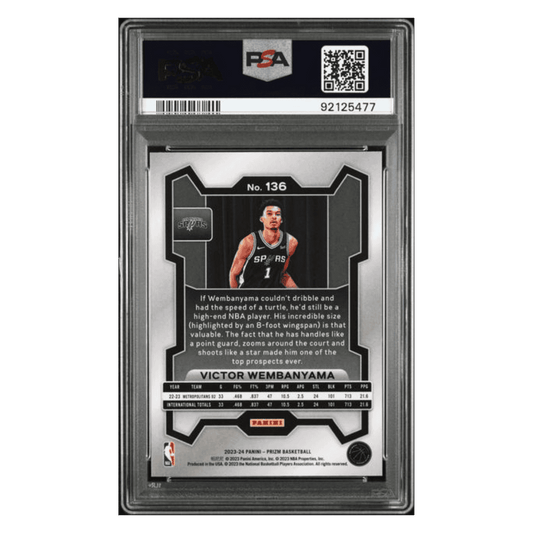 Victor Wembanyama PSA 9 2023 Panini Prizm Rookie RC Card #136