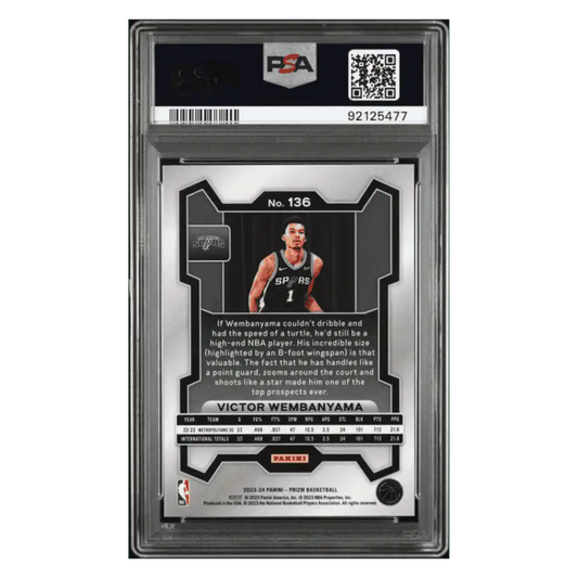 Victor Wembanyama PSA 9 2023 Panini Prizm Rookie RC Card #136