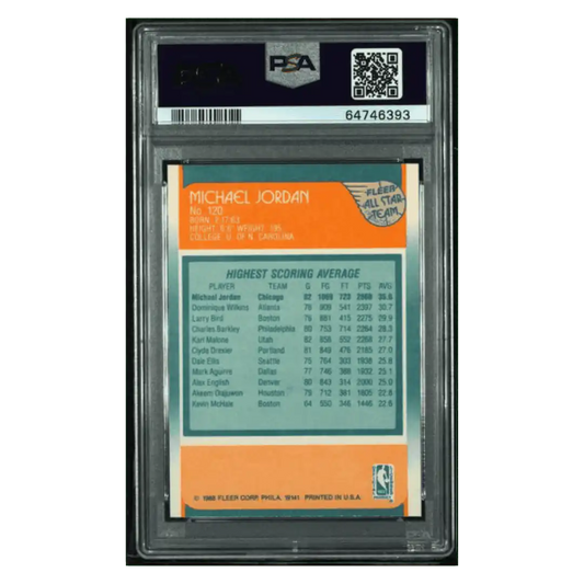 Michael Jordan PSA 7 1988 Fleer All Star Card #120