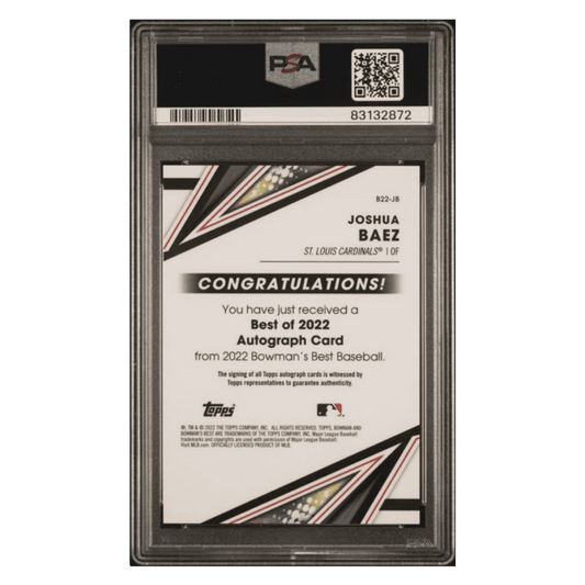 Joshua Baez PSA 10 2022 Bowmans Best of 2022 Autographs Card #B22JB