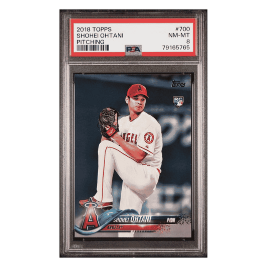 Shohei Ohtani PSA 8 2018 Topps Pitching Rookie RC Card #700