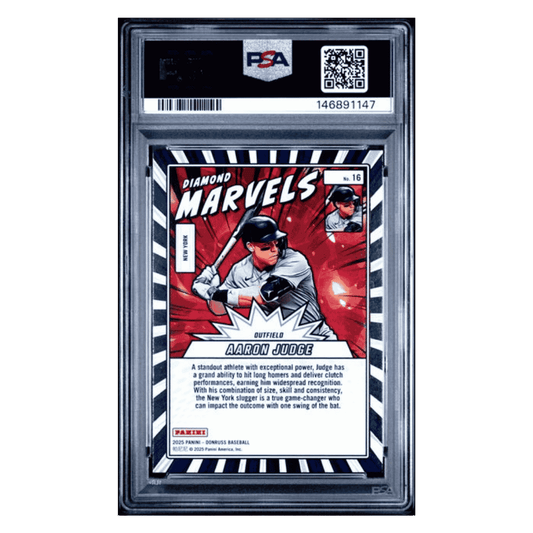 Aaron Judge PSA 9 2025 Panini Donruss Diamond Marvels- Holo #d/ 199 Card #16