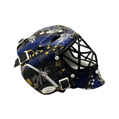 Jordan Binnington St Louis Blues Autographed Mini Replica Goalie Mask - JSA COA