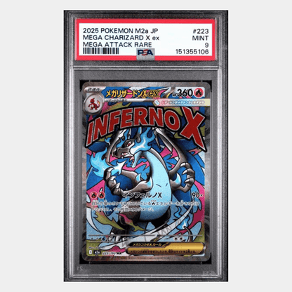 Mega Charizard X ex PSA 9 2025 Pokemon M2a Japanese Mega Attack Rare Card #223