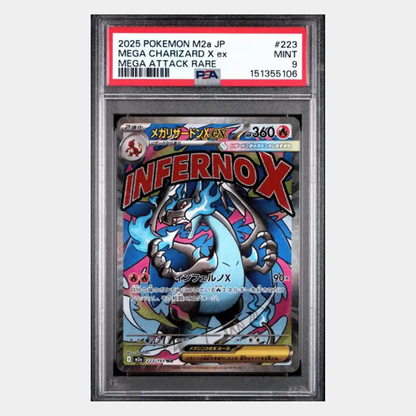 Mega Charizard X ex PSA 9 2025 Pokemon M2a Japanese Mega Attack Rare Card #223