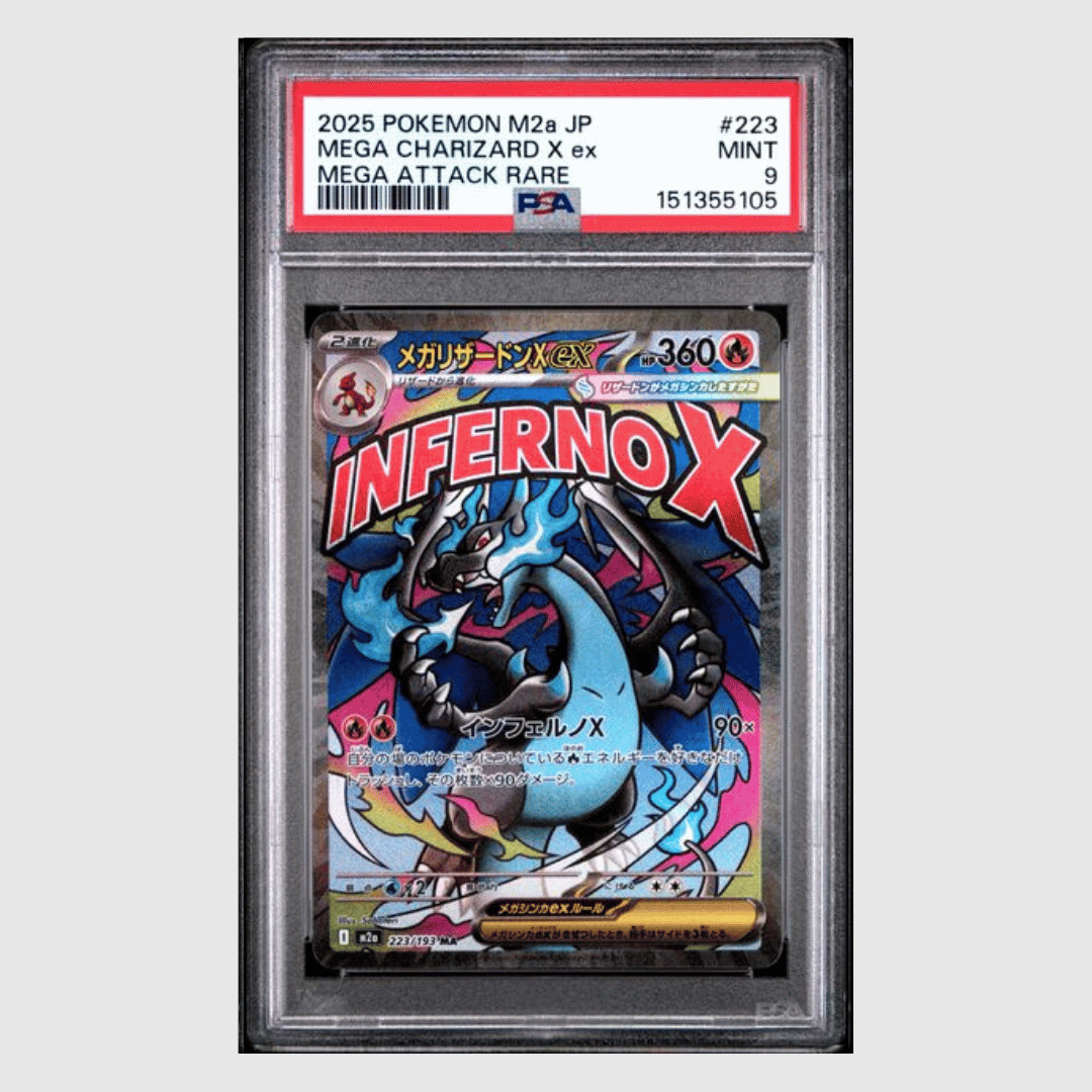 Mega Charizard X ex PSA 9 2025 Pokemon M2a Japanese Mega Attack Rare Card #223