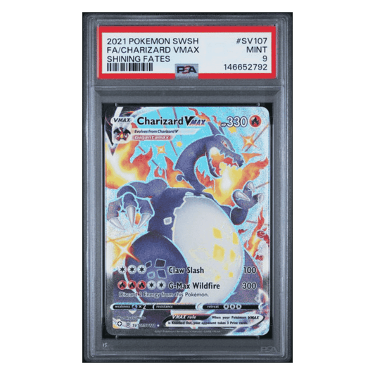 Full Art Charizard VMAX PSA 9 2022 Pokemon Sword & Shield Shining Fates Card #SV107