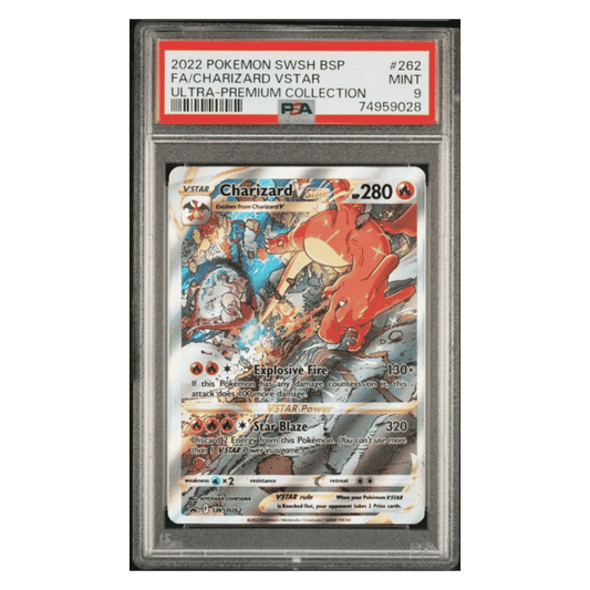 Full Art Charizard VSTAR PSA 9 2022 Pokemon Sword & Shield Black Star Promo Ultra Premium Collection Card #262