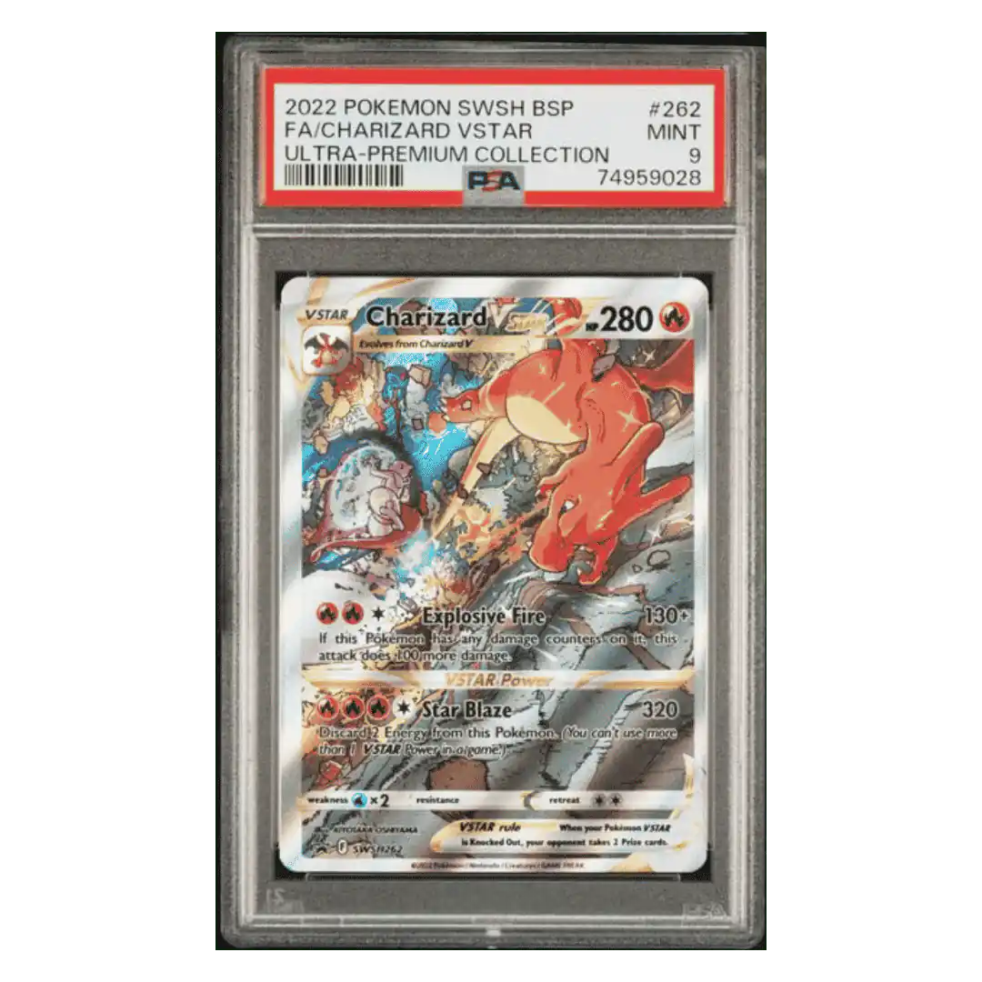Full Art Charizard VSTAR PSA 9 2022 Pokemon Sword & Shield Black Star Promo Ultra Premium Collection Card #262