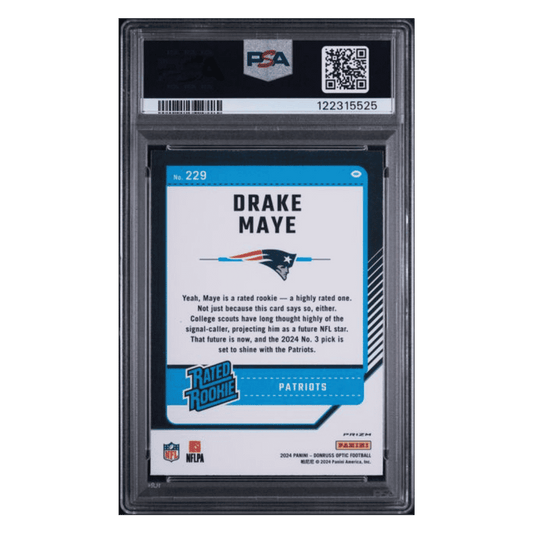 Drake Maye PSA 9 2024 Donruss Optic Stars Rated Rookie Card #229