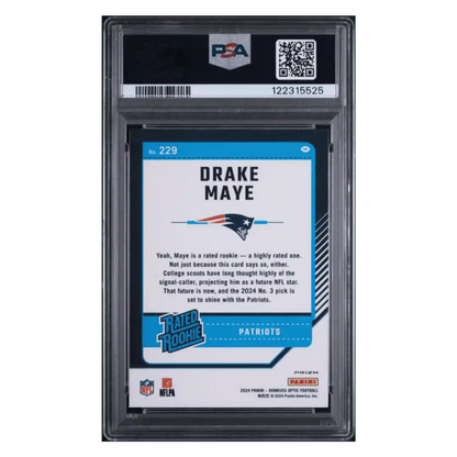 Drake Maye PSA 9 2024 Donruss Optic Stars Rated Rookie Card #229