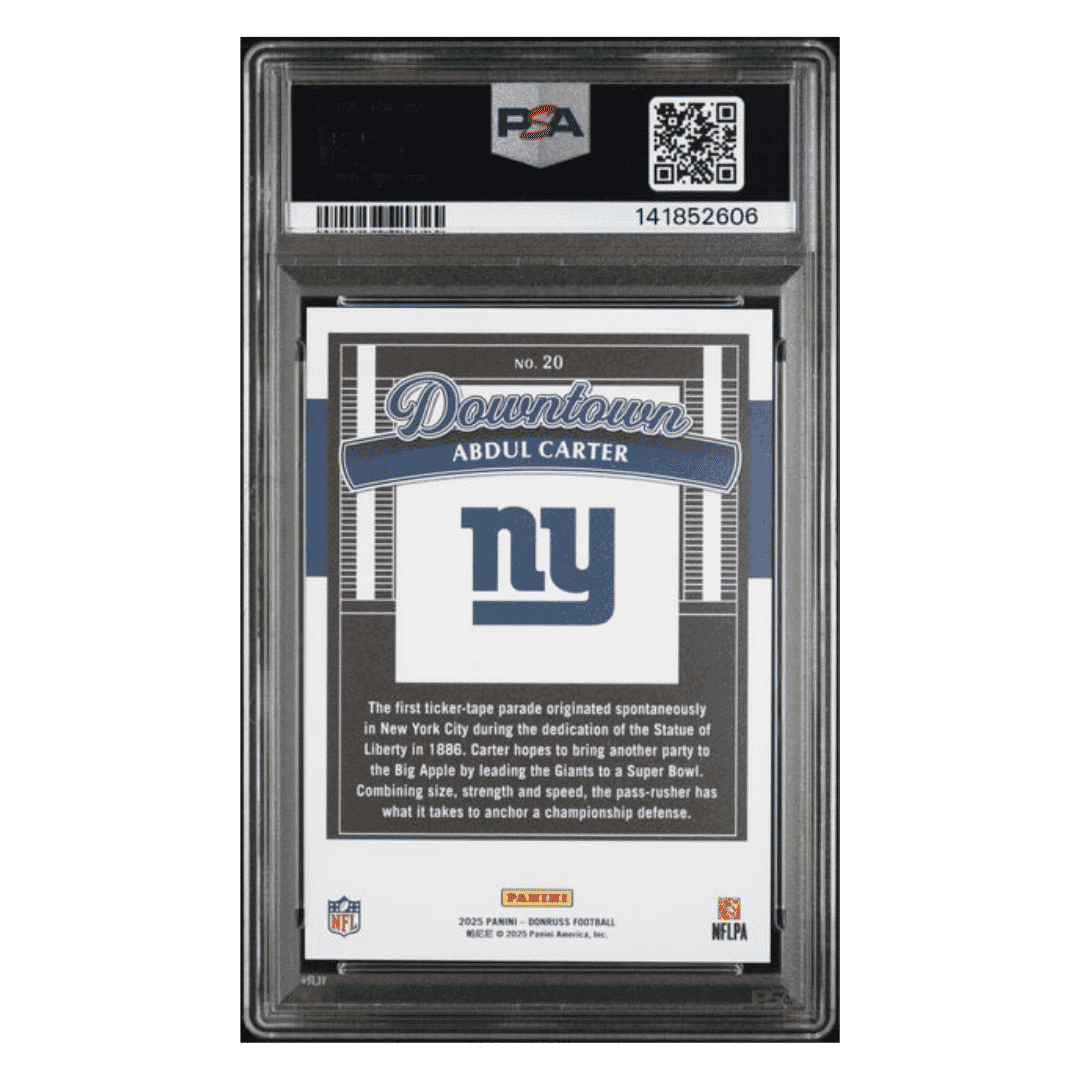 Abdul Carter PSA 10 2025 Donruss Downtown! Rookie RC Card #20